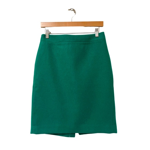 J. Crew Skirts J Crew Green Wool Blend Fitted Office Career Skirt